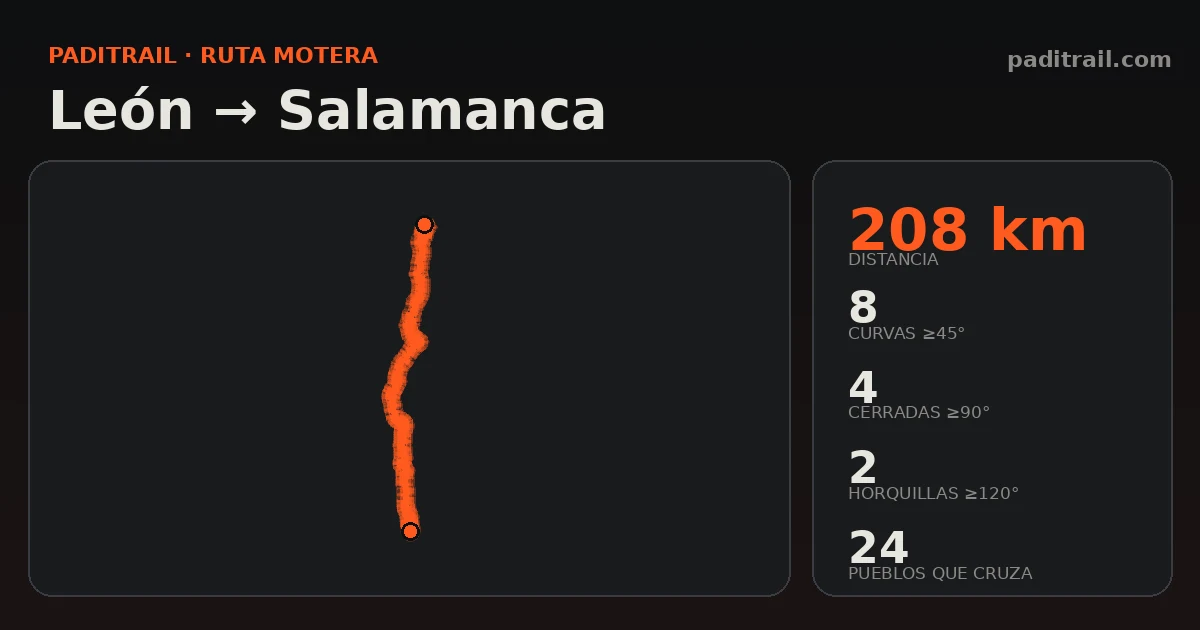 La ruta en datos: León → Salamanca