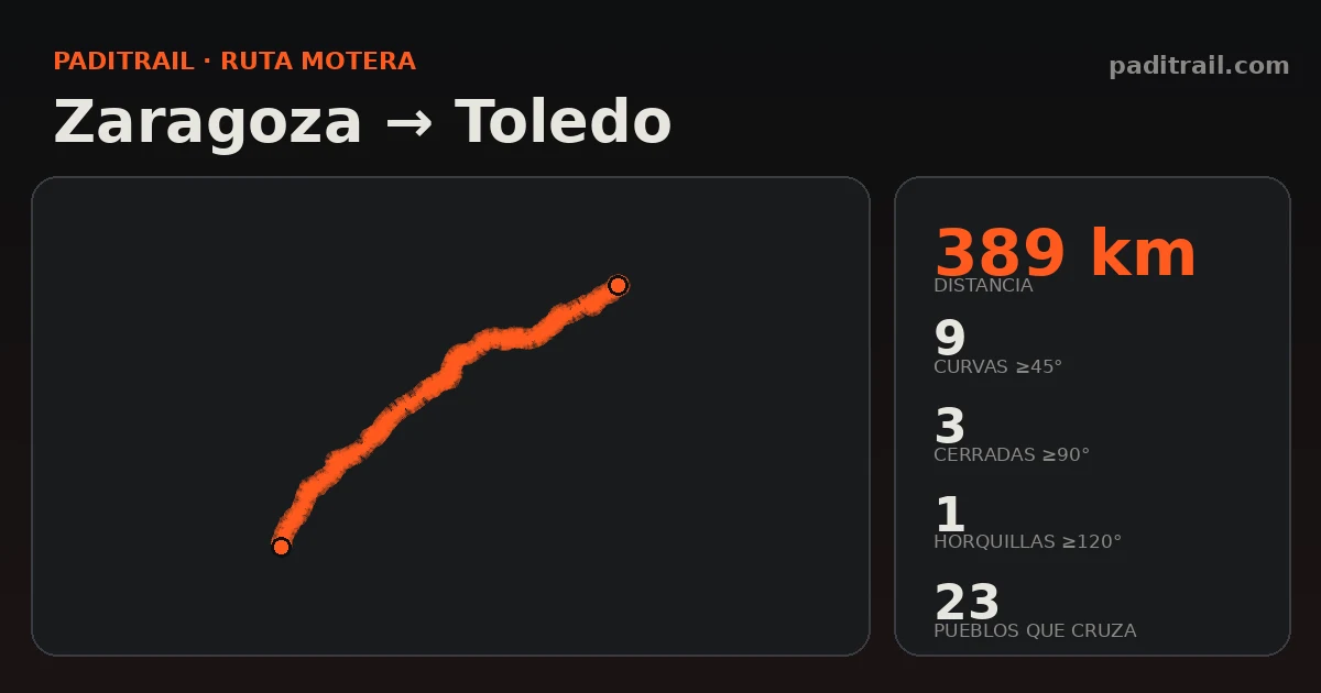 La ruta en datos: Zaragoza → Toledo